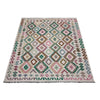Multi Color ful Flat-Weave Wool Kilim 5' 11" x 7' 7" ft / 180 x 232 cm - No. R37934