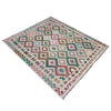 Multi Color ful Flat-Weave Wool Kilim 5' 11" x 7' 7" ft / 180 x 232 cm - No. R37934