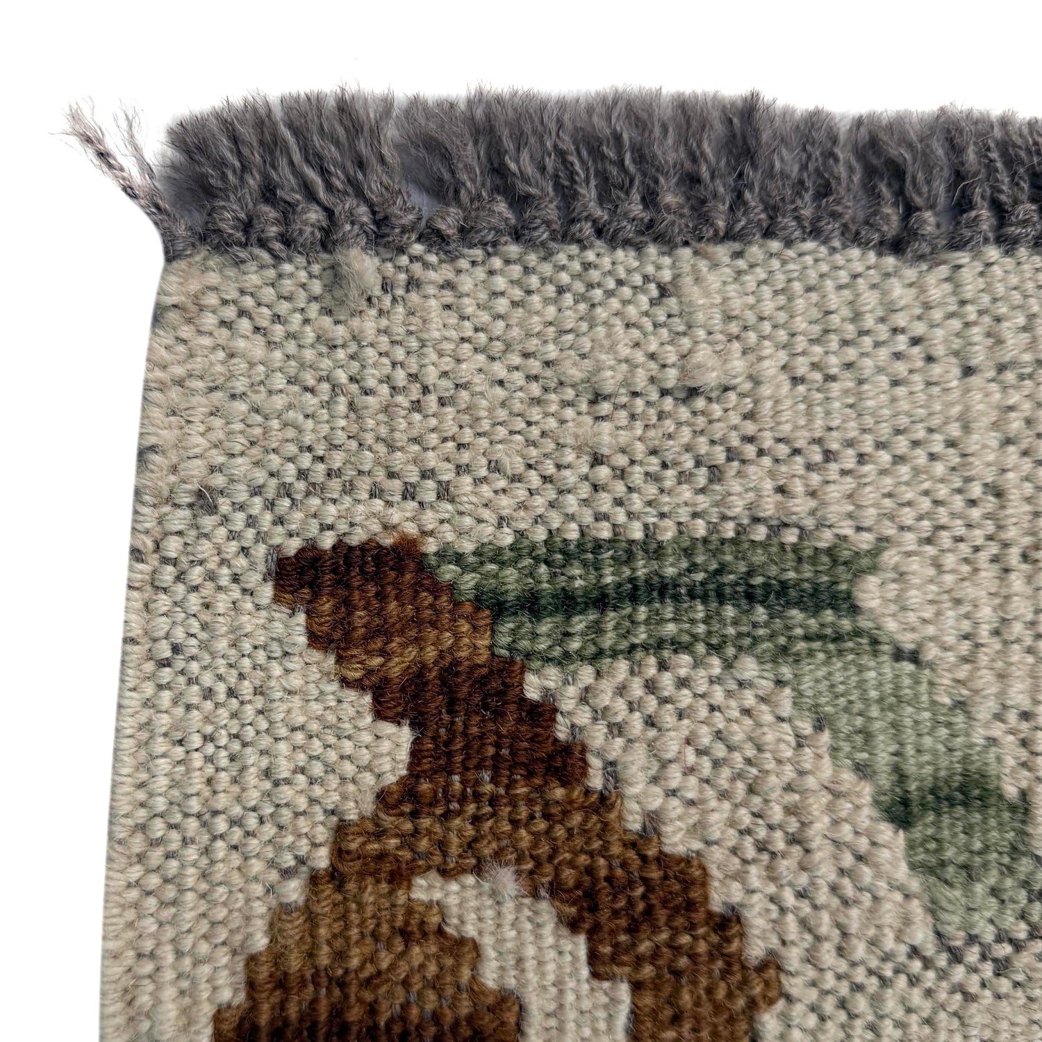 Multi Color ful Flat-Weave Wool Kilim 5' 11" x 7' 7" ft / 180 x 232 cm - No. R37934
