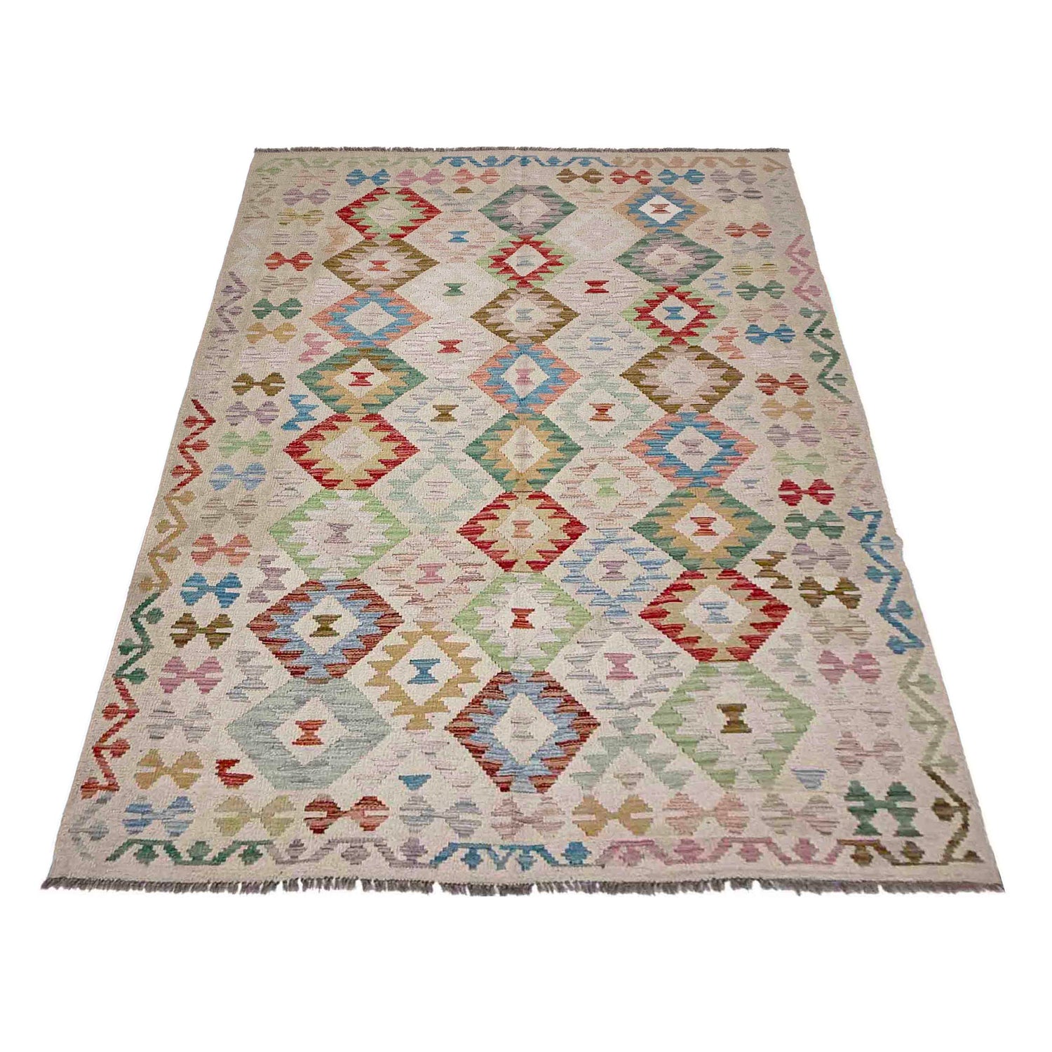 Handmade Vegetable Kilim 5' 7" x 8' 1" ft / 171 x 247 cm - No. R37957