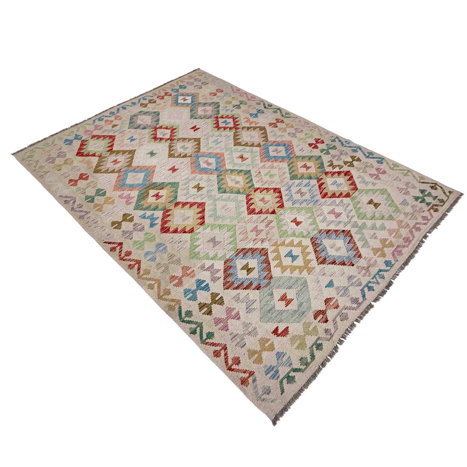 Handmade Vegetable Kilim 5' 7" x 8' 1" ft / 171 x 247 cm - No. R37957