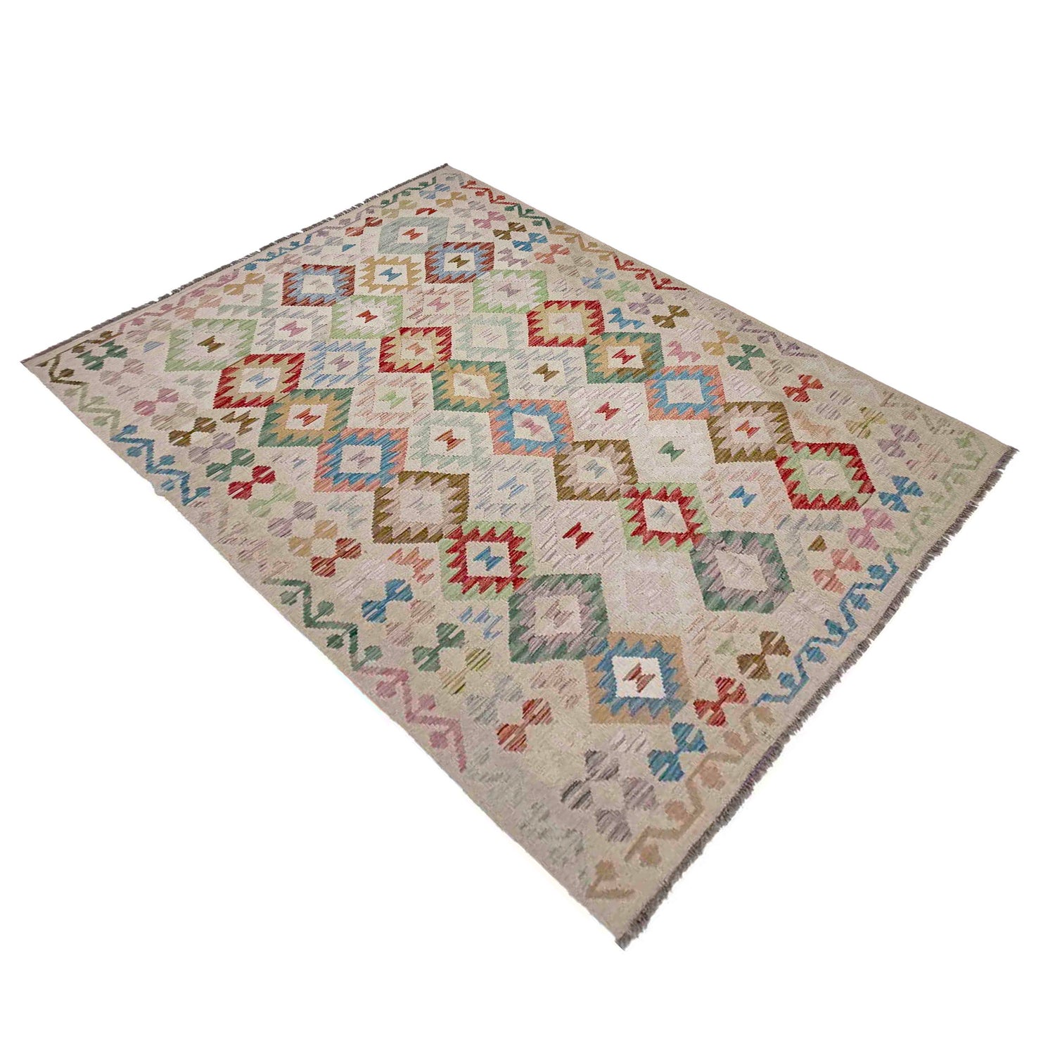 Handmade Vegetable Kilim 5' 7" x 8' 1" ft / 171 x 247 cm - No. R37957