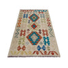 Hand Woven Wool Kelim 2' 5" x 4' 3" ft / 74 x 129 cm - No. R37958