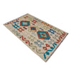 Hand Woven Wool Kelim 2' 5" x 4' 3" ft / 74 x 129 cm - No. R37958