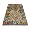 Handmade Turkish Design Wool Kilim 2' 7" x 4' 1" ft / 80 x 125 cm - No. R37959