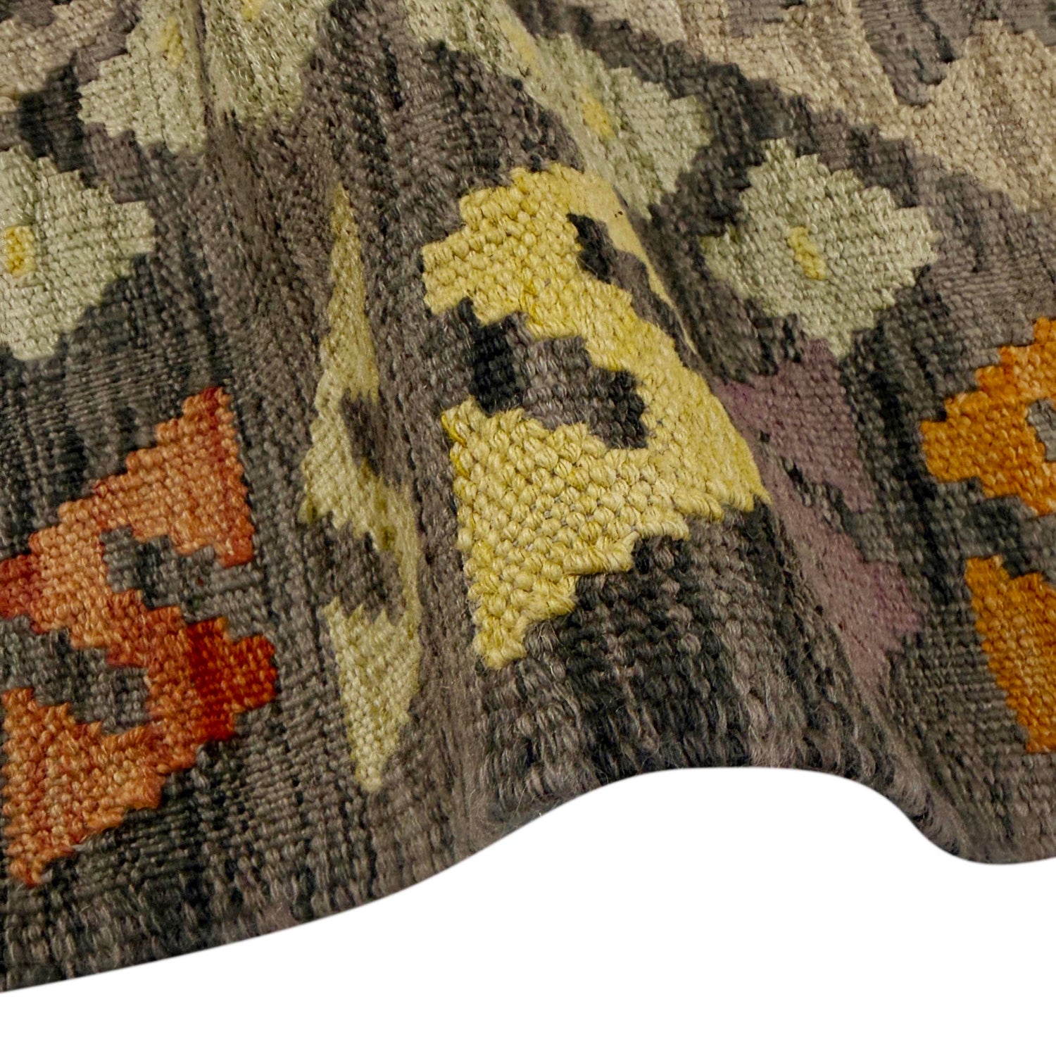 Handmade Turkish Design Wool Kilim 2' 7" x 4' 1" ft / 80 x 125 cm - No. R37959