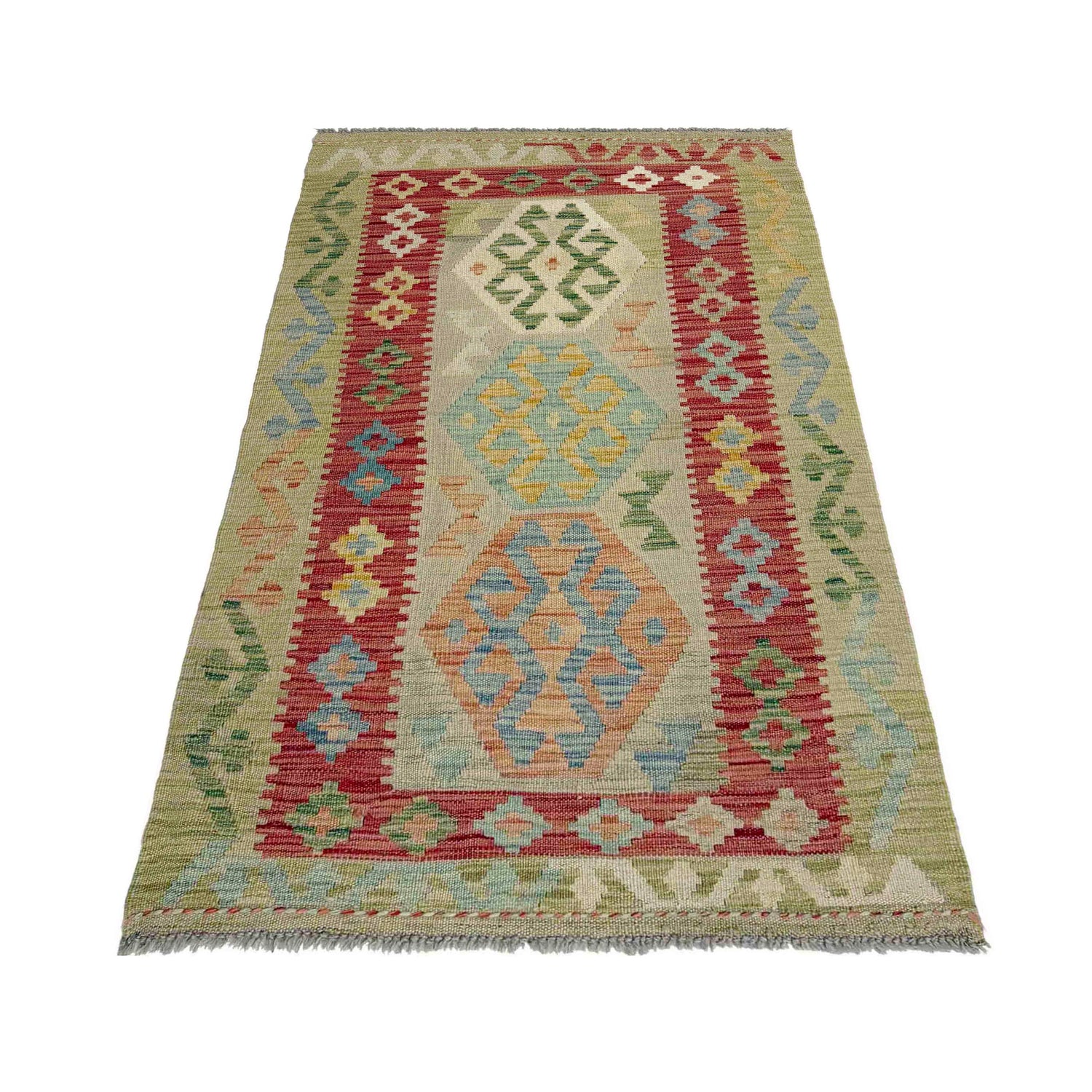 Hand Knotted Flatweave Kilim 2' 9" x 4' 11" ft / 83 x 150 cm - No. R37960