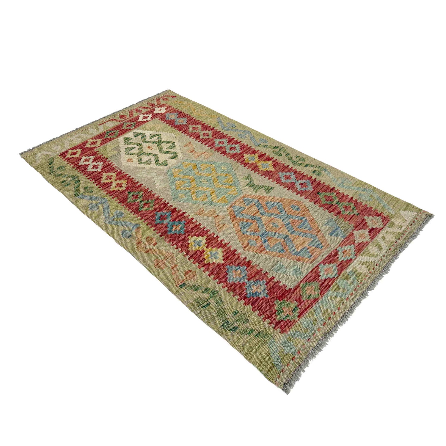 Hand Knotted Flatweave Kilim 2' 9" x 4' 11" ft / 83 x 150 cm - No. R37960