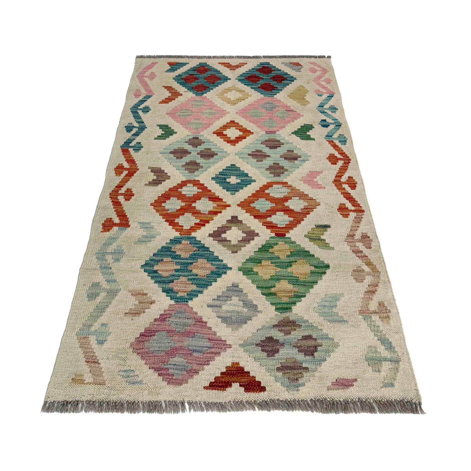 Hand Knotted Flatweave Kilim 2' 5" x 4' 2" ft / 73 x 128 cm - No. R37962