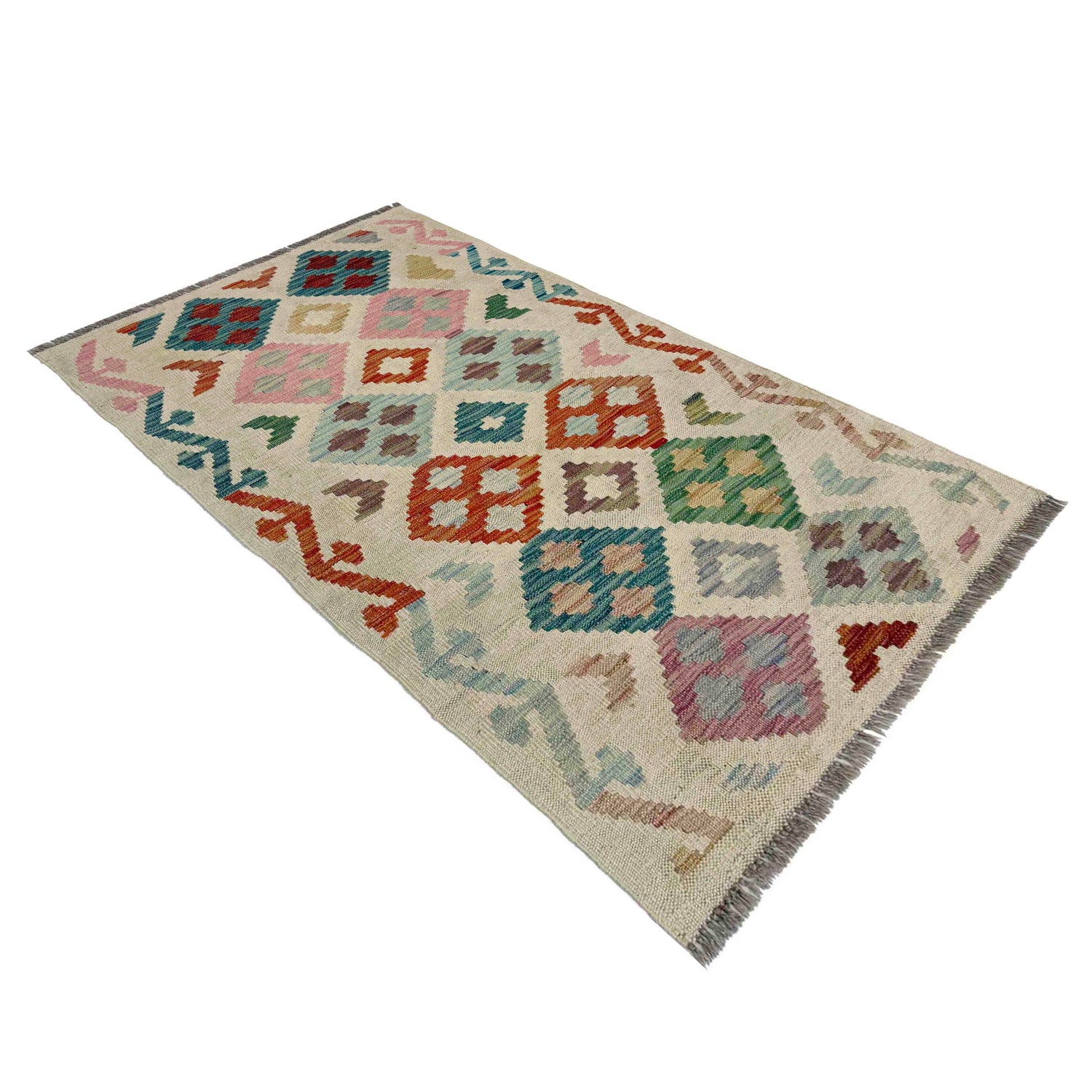 Hand Knotted Flatweave Kilim 2' 5" x 4' 2" ft / 73 x 128 cm - No. R37962