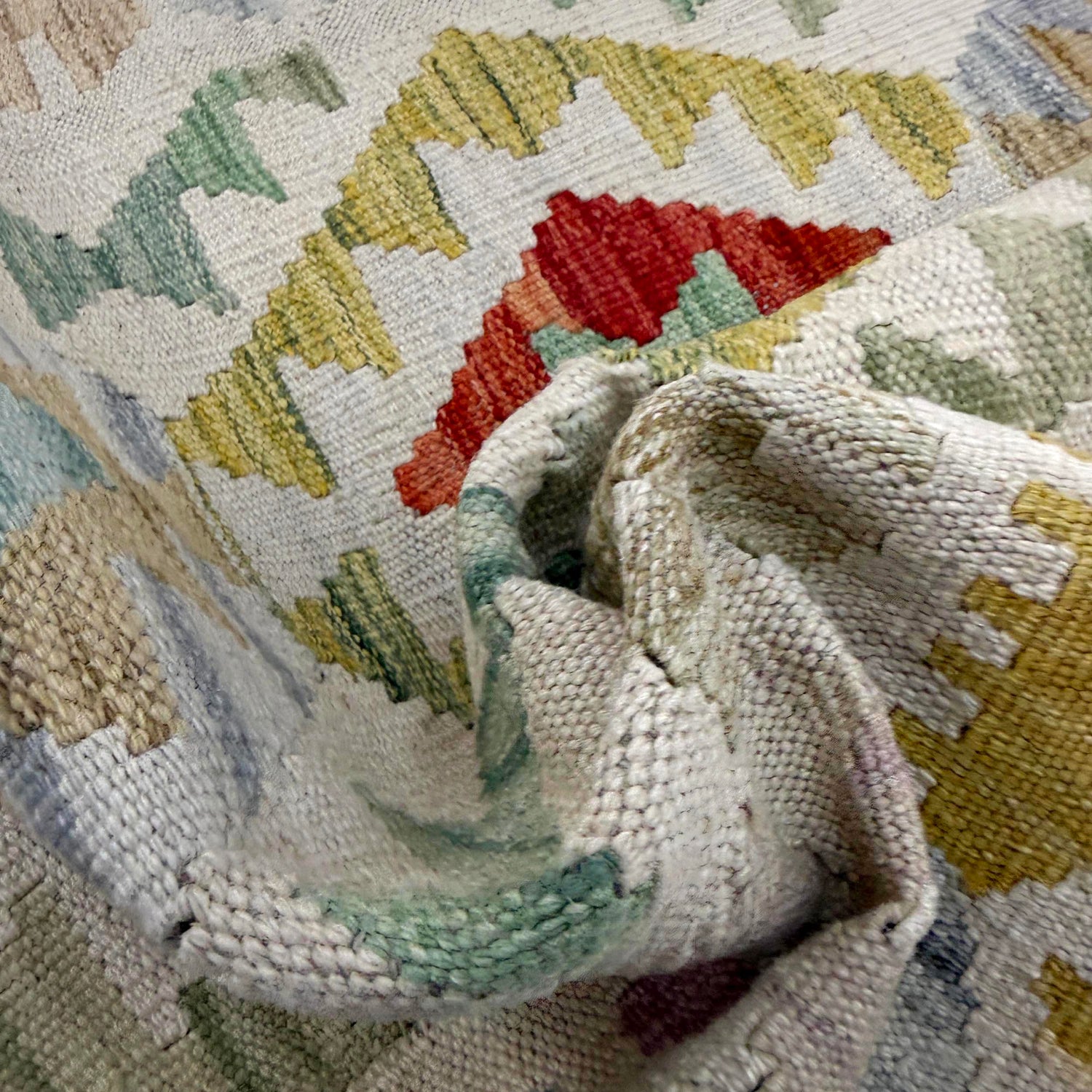 Handmade Afghan Vegetable Kilim 2' 9" x 4' 2" ft / 85 x 126 cm - No. R37963