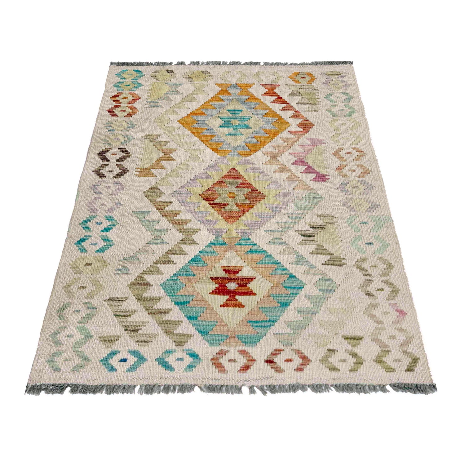 Hand Made Afghan Kilim 2' 7" x 3' 10" ft / 80 x 118 cm - No. R37964
