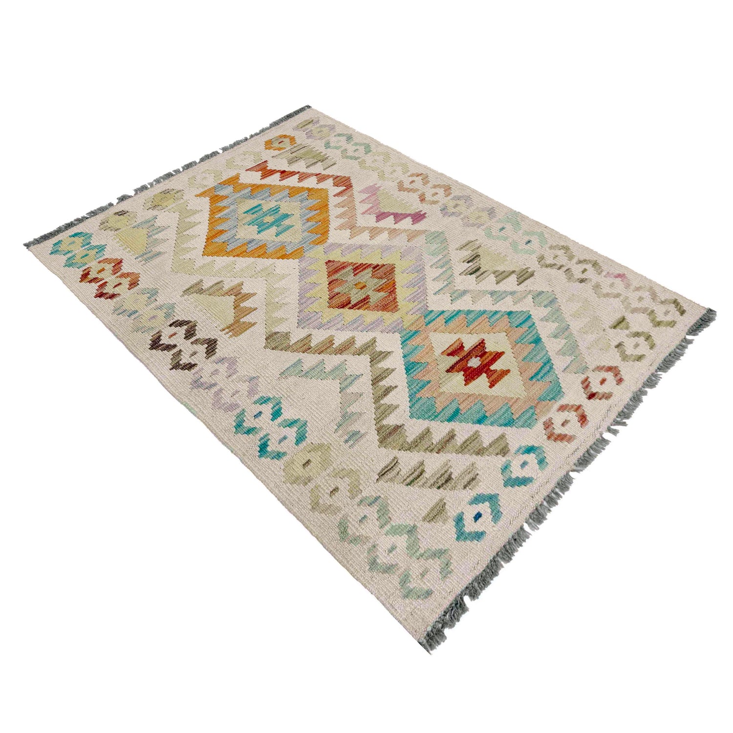 Hand Made Afghan Kilim 2' 7" x 3' 10" ft / 80 x 118 cm - No. R37964
