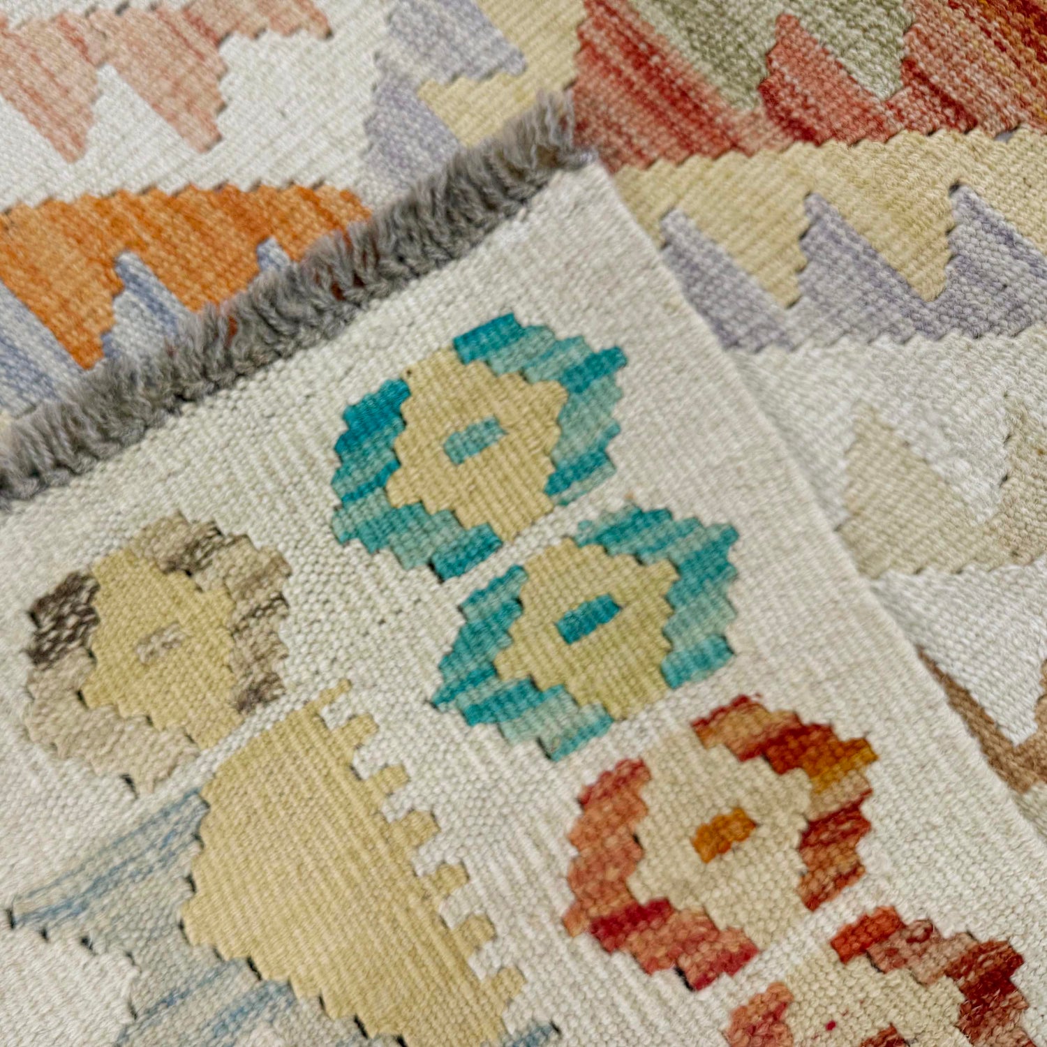 Hand Made Afghan Kilim 2' 7" x 3' 10" ft / 80 x 118 cm - No. R37964