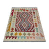 Multi Color ful Flat-Weave Wool Kilim 2' 11" x 4' 1" ft / 89 x 125 cm - No. R37965