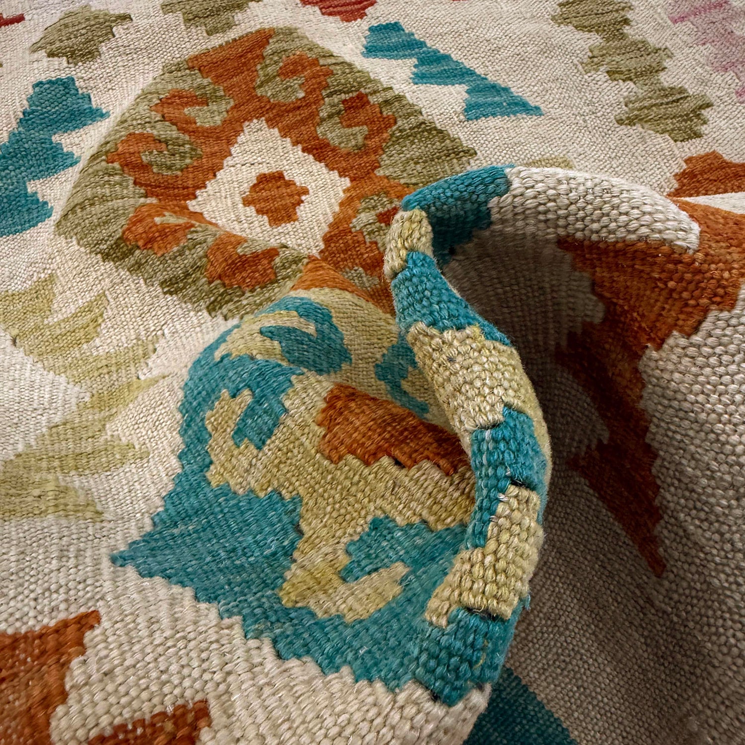 Hand Knotted Flatweave Kilim 2' 6" x 4' 4" ft / 75 x 131 cm - No. R37975