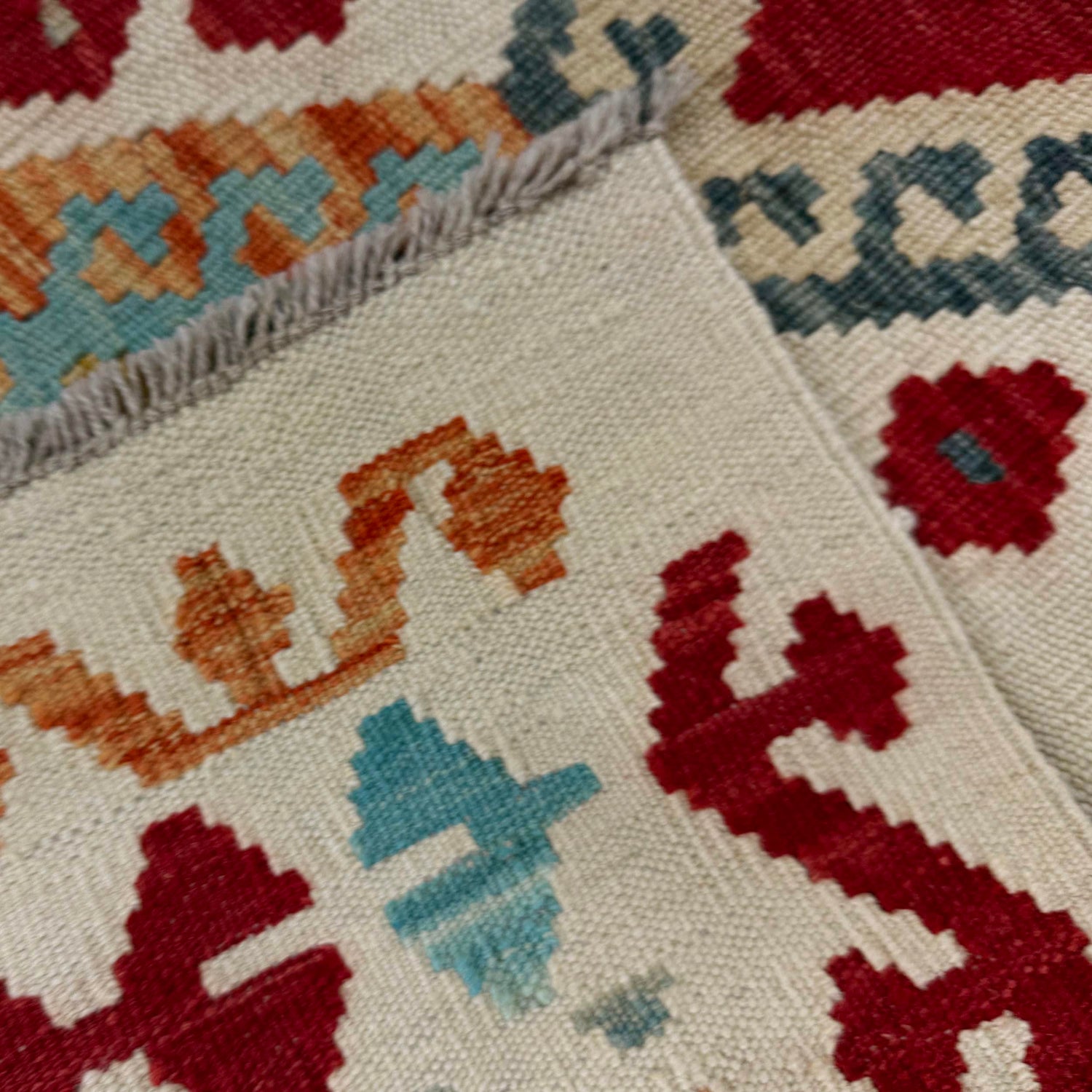 Handmade Afghan Vegetable Kilim 2' 7" x 4' 0" ft / 79 x 122 cm - No. R37976