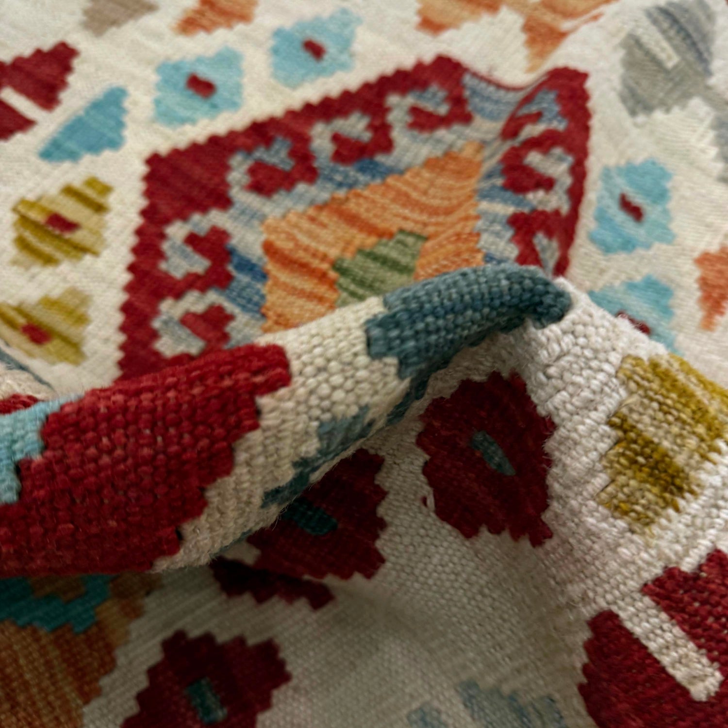 Handmade Afghan Vegetable Kilim 2' 7" x 4' 0" ft / 79 x 122 cm - No. R37976