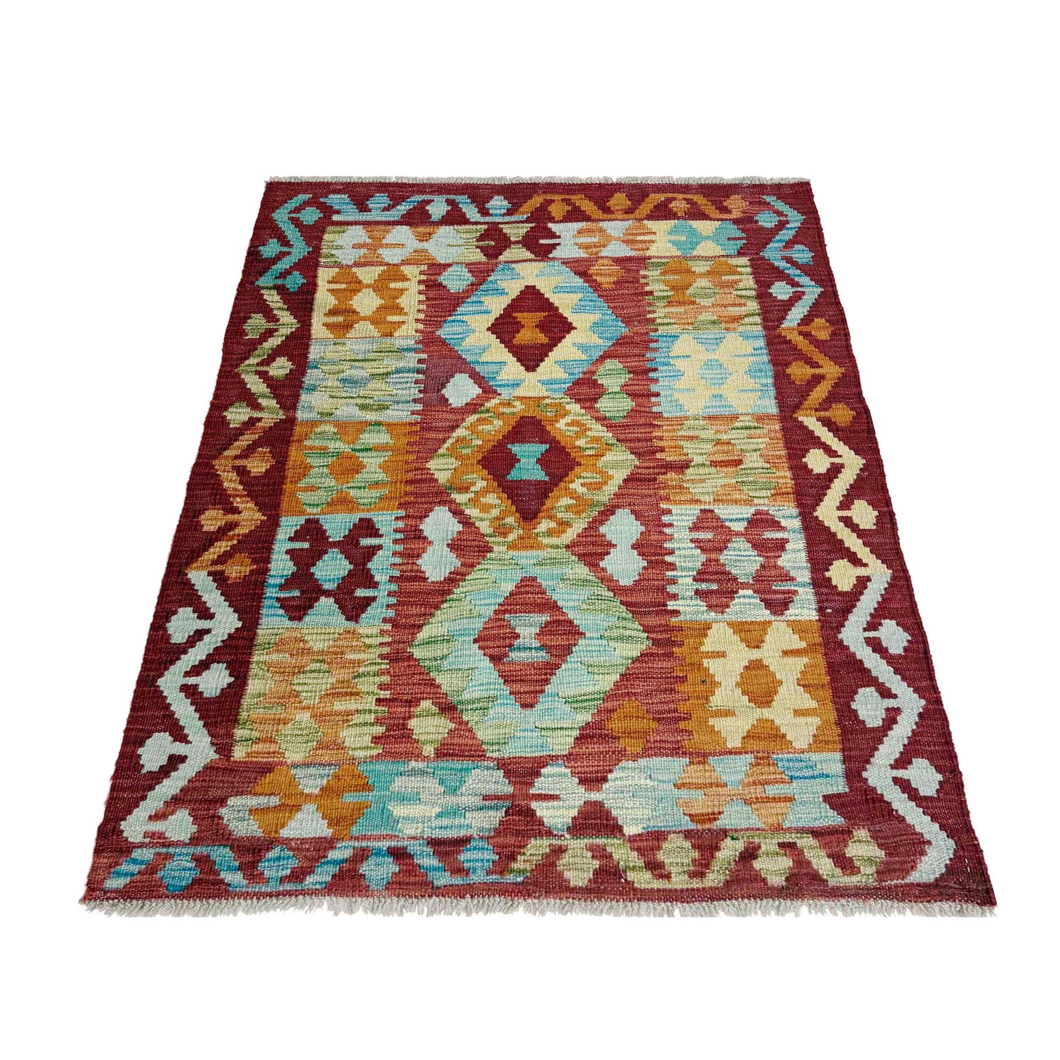 Hand Made Afghan Kilim 2' 9" x 3' 11" ft / 83 x 119 cm - No. R37977