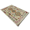 Multi Color ful Flat-Weave Wool Kilim 2' 9" x 4' 3" ft / 85 x 130 cm - No. R37978