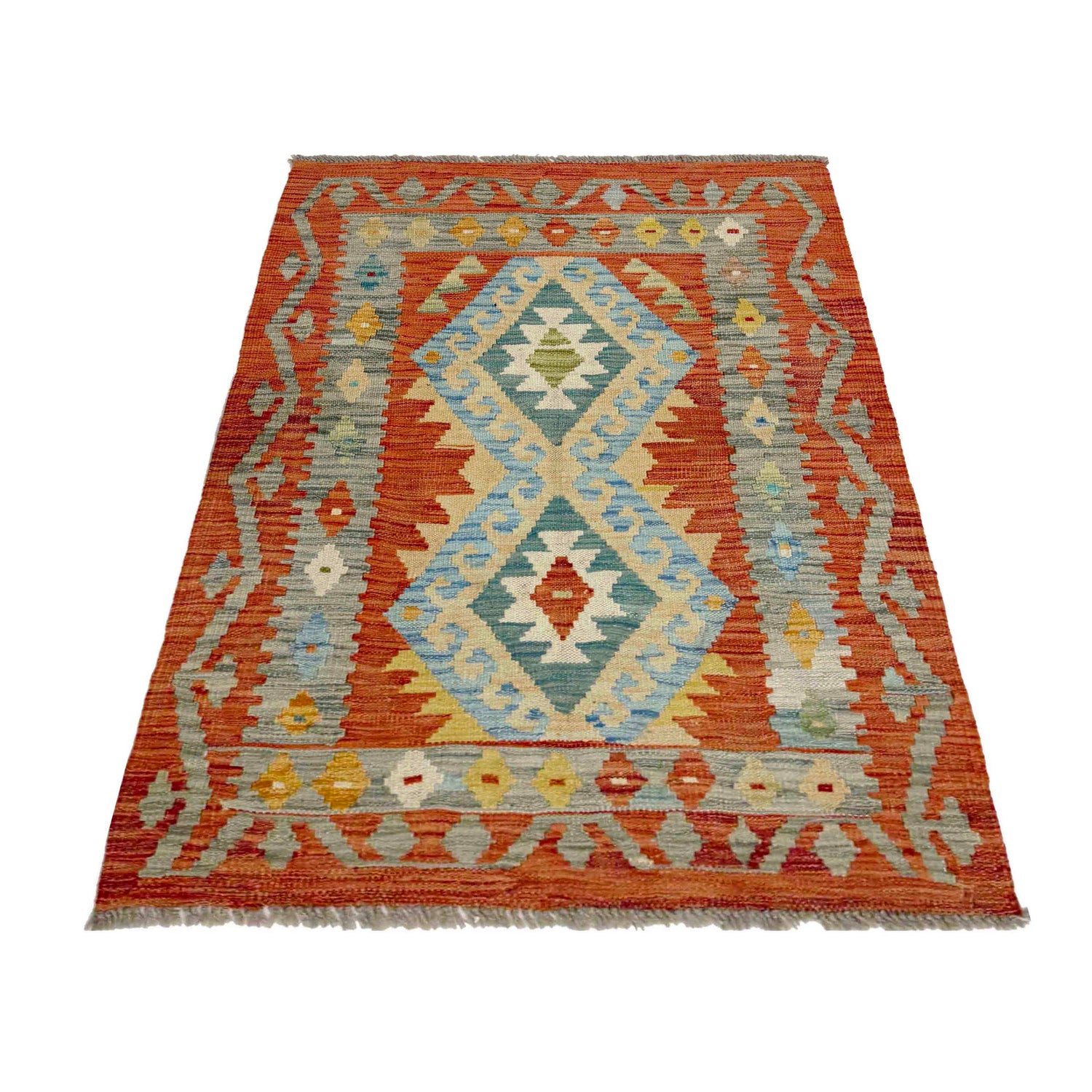 Handmade Vegetable Kilim 2' 9" x 4' 0" ft / 84 x 123 cm - No. R37979