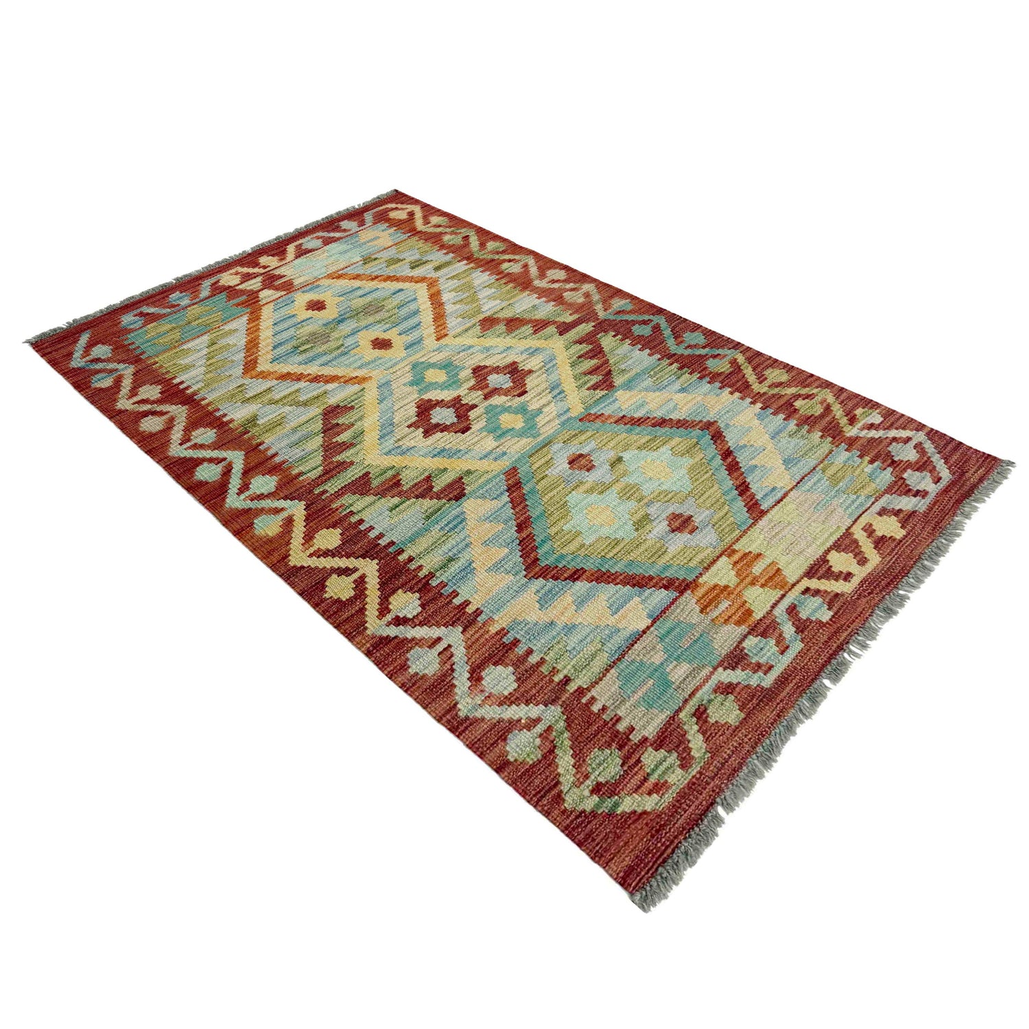 Handmade Vegetable Kelim 2' 7" x 4' 4" ft / 79 x 132 cm - No. R37981