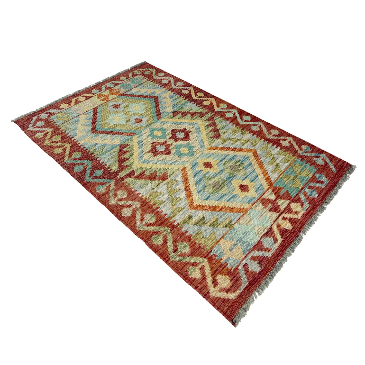Handmade Vegetable Kelim 2' 7" x 4' 4" ft / 79 x 132 cm - No. R37981