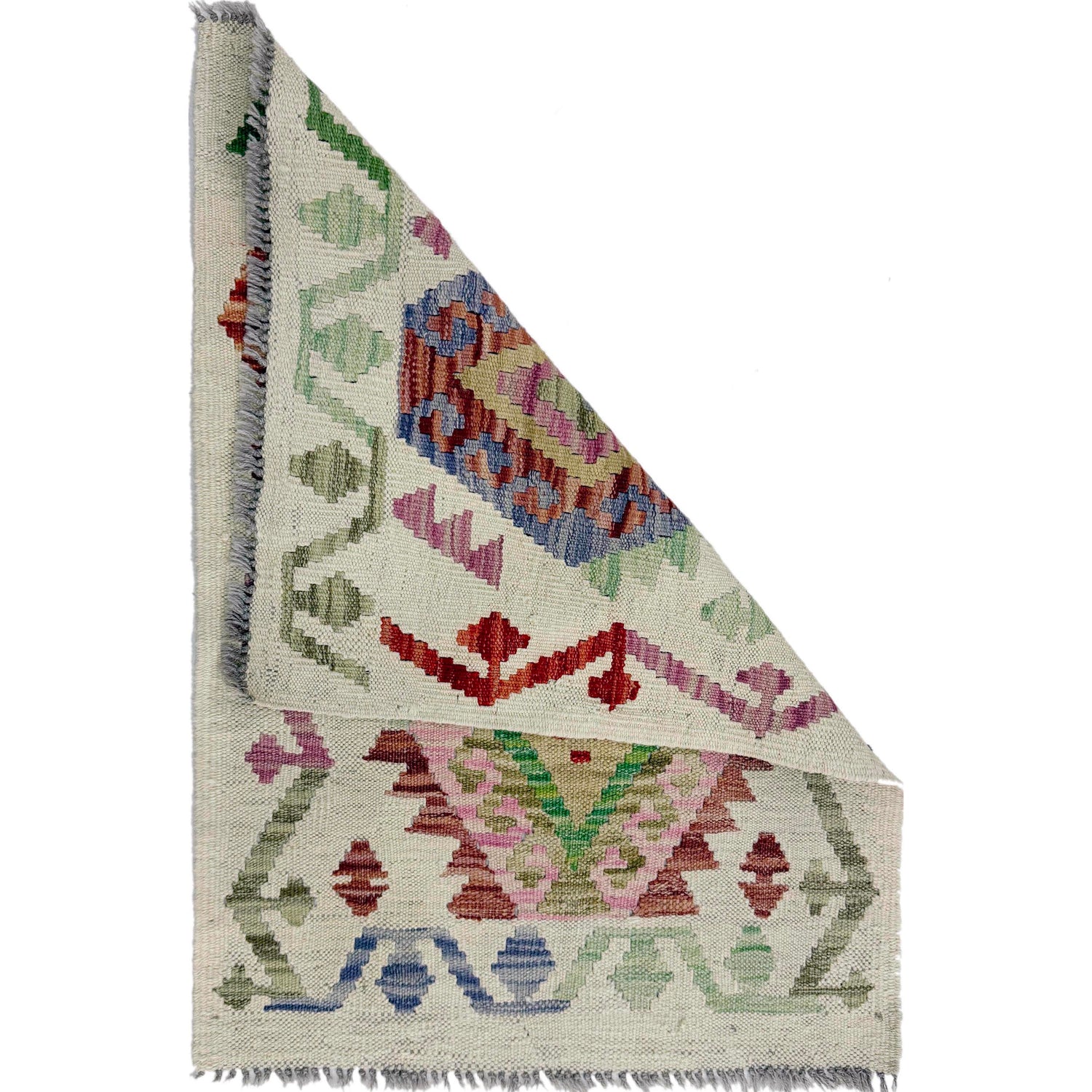 Hand Knotted Afghan Style Kilim 2' 0" x 2' 8" ft / 60 x 82 cm - No. R37988