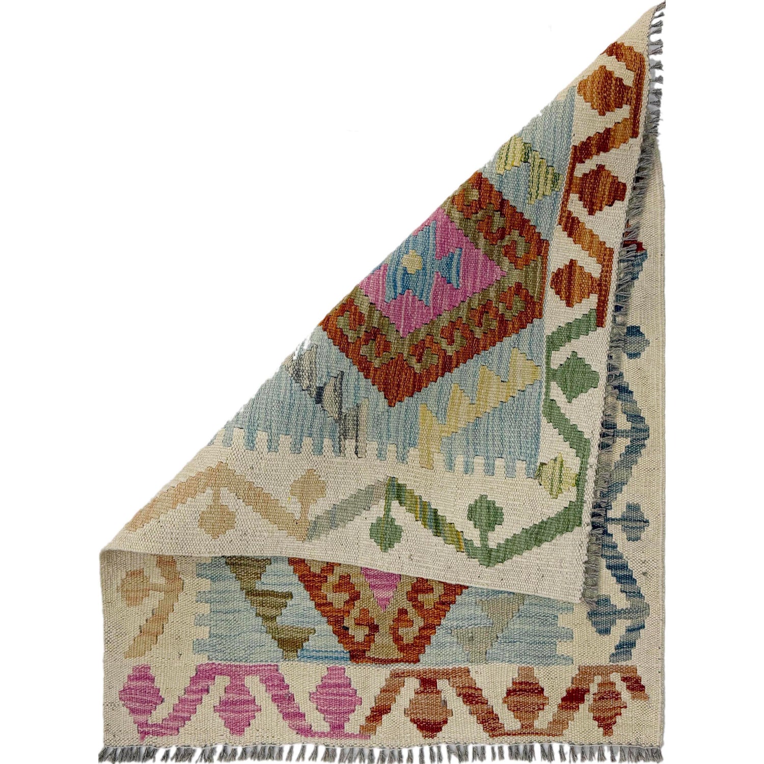 Hand Woven Wool Kelim 2' 2" x 2' 7" ft / 66 x 79 cm - No. R37995