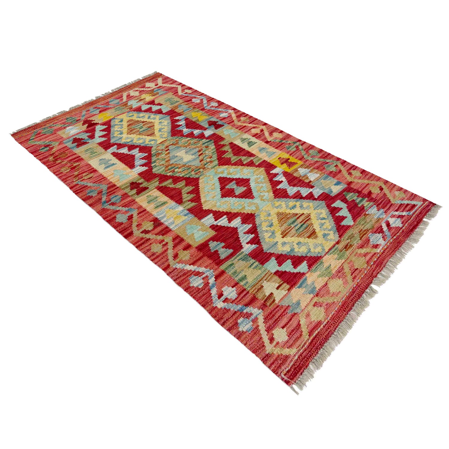 Hand Woven Wool Kelim 2' 6" x 4' 5" ft / 76 x 134 cm - No. R38014