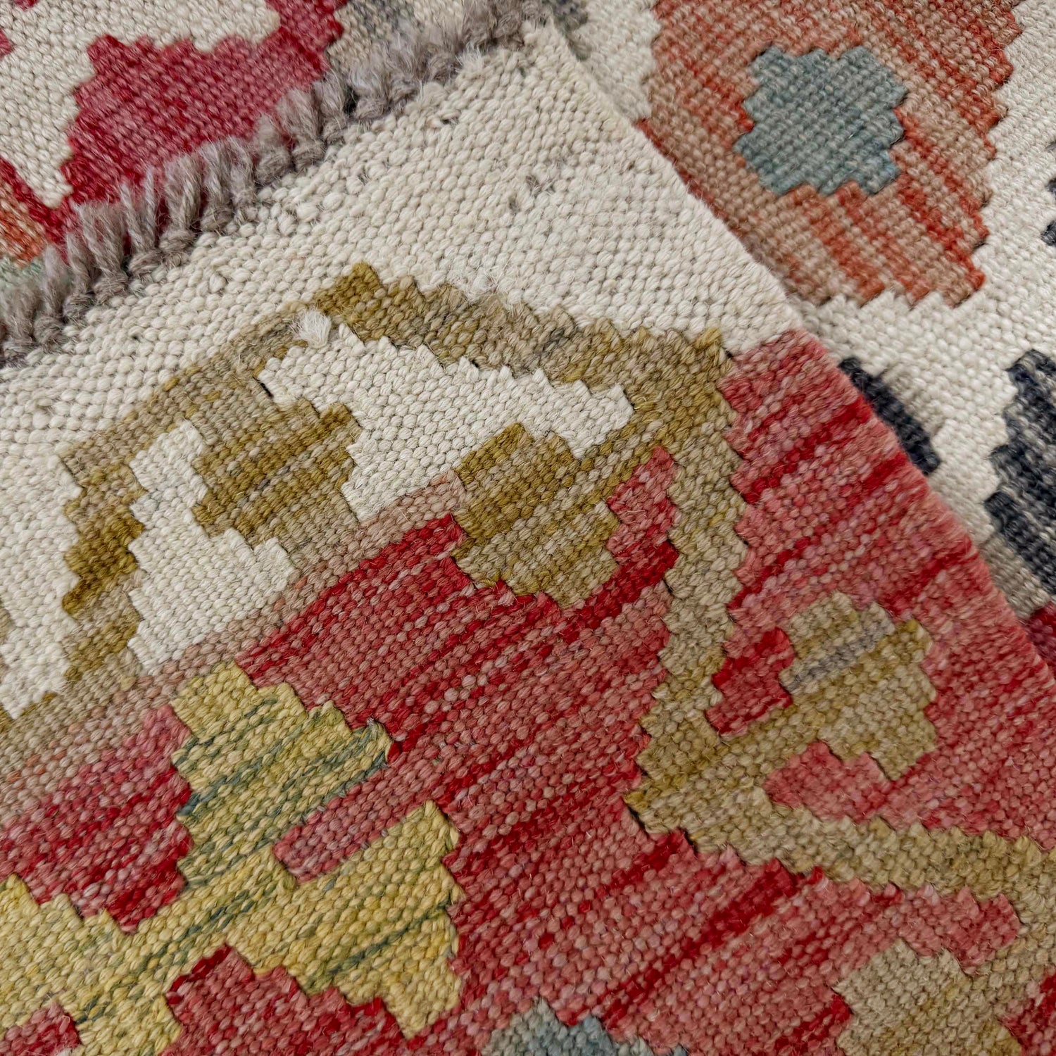 Handmade Turkish Design Wool Kilim 2' 6" x 4' 4" ft / 77 x 132 cm - No. R38015