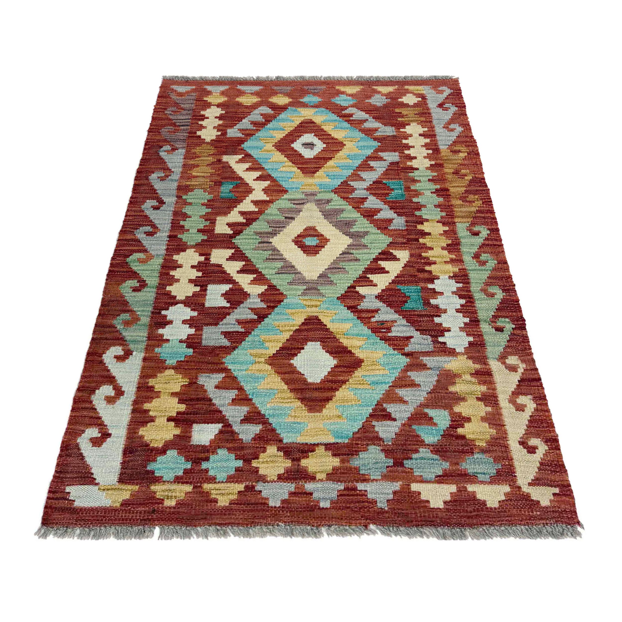 Multi Color Turkish Handmade Vegetable Wool Kilim Rug. – ALLRUGO