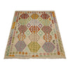 Hand Woven Wool Kelim 4' 10" x 6' 0" ft / 147 x 182 cm - No. R38288