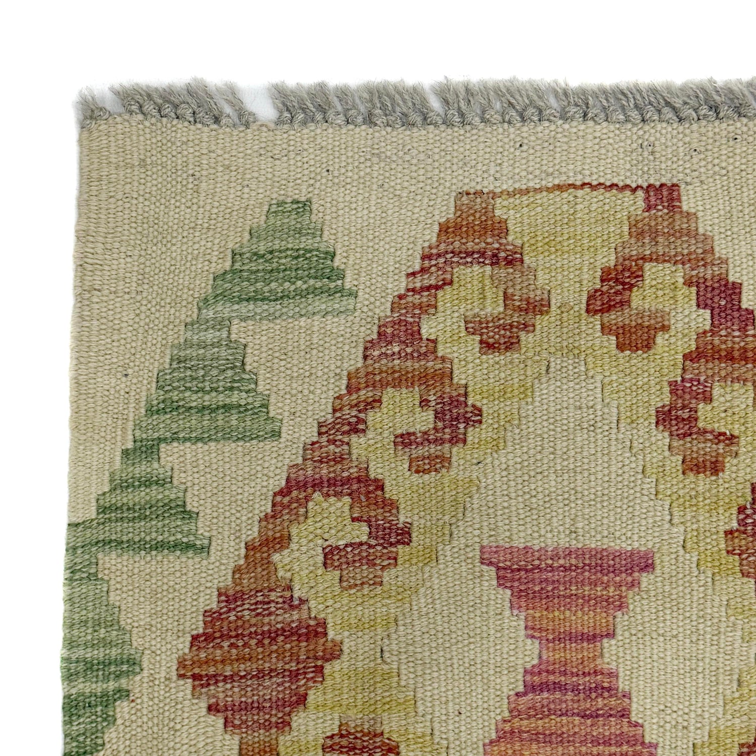 Hand Woven Wool Kelim 4' 11" x 6' 6" ft / 149 x 197 cm - No. R38294