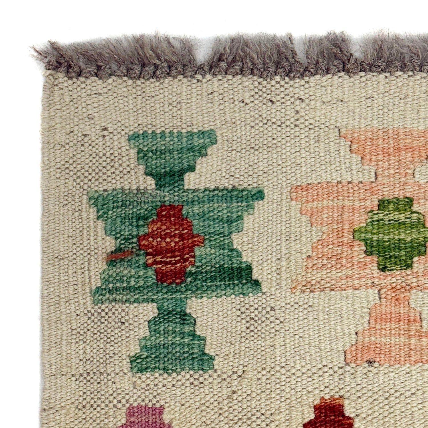 Hand Knotted Afghan Style Kilim 2' 6" x 4' 4" ft / 77 x 132 cm - No. R38296
