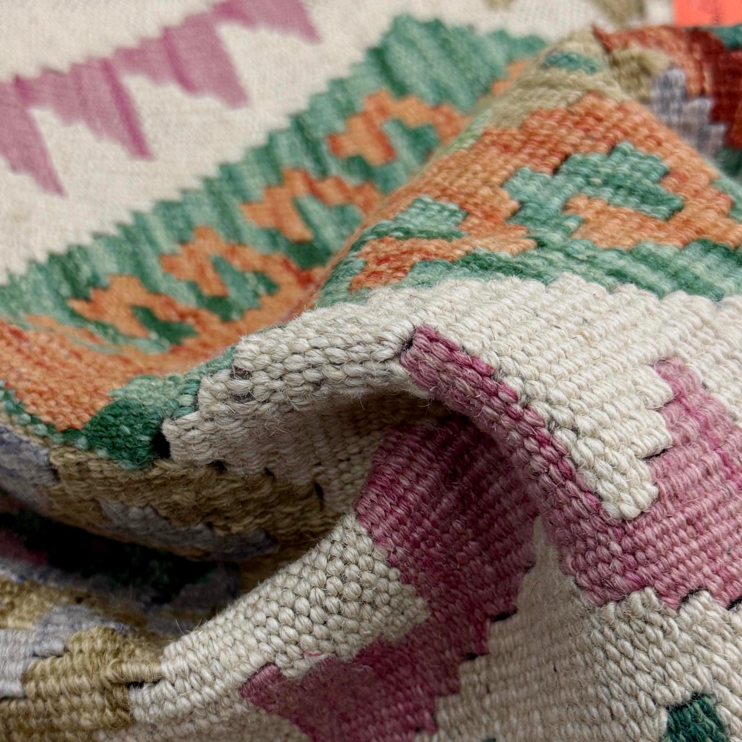 Hand Knotted Afghan Style Kilim 2' 6" x 4' 4" ft / 77 x 132 cm - No. R38296