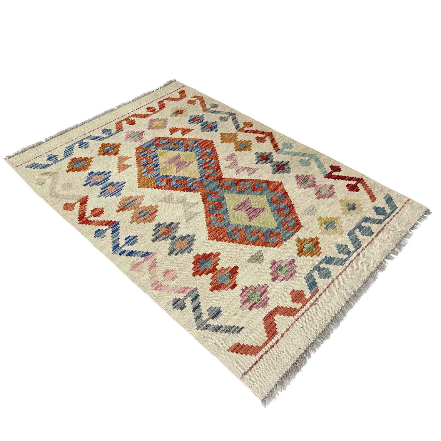 Handmade Vegetable Kilim 2' 7" x 4' 0" ft / 78 x 121 cm - No. R38299