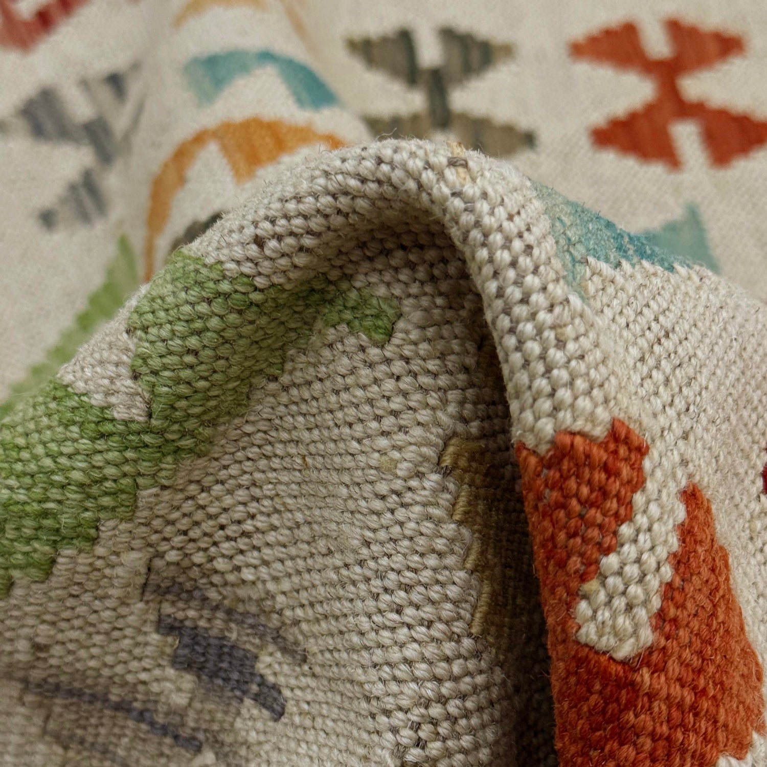 Hand Woven Wool Kelim 2' 9" x 3' 10" ft / 84 x 116 cm - No. R38303