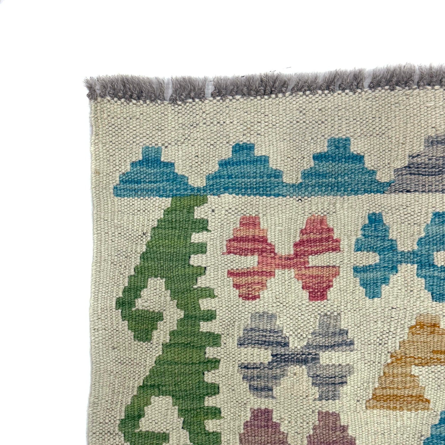Handmade Afghan Vegetable Kilim 2' 6" x 4' 2" ft / 77 x 127 cm - No. R38309
