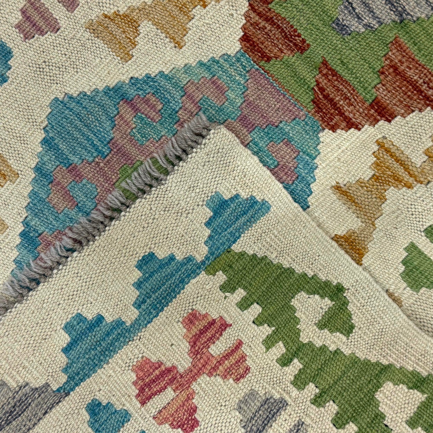 Handmade Afghan Vegetable Kilim 2' 6" x 4' 2" ft / 77 x 127 cm - No. R38309