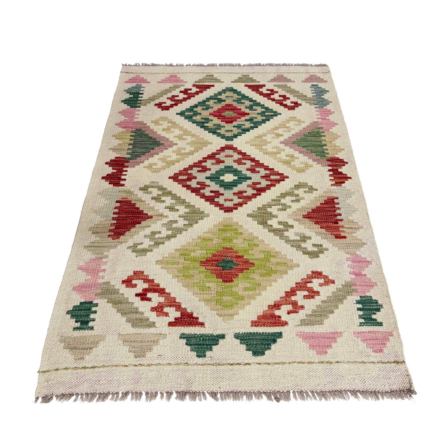 Hand Made Afghan Kilim 2' 7" x 3' 11" ft / 78 x 120 cm - No. R38310
