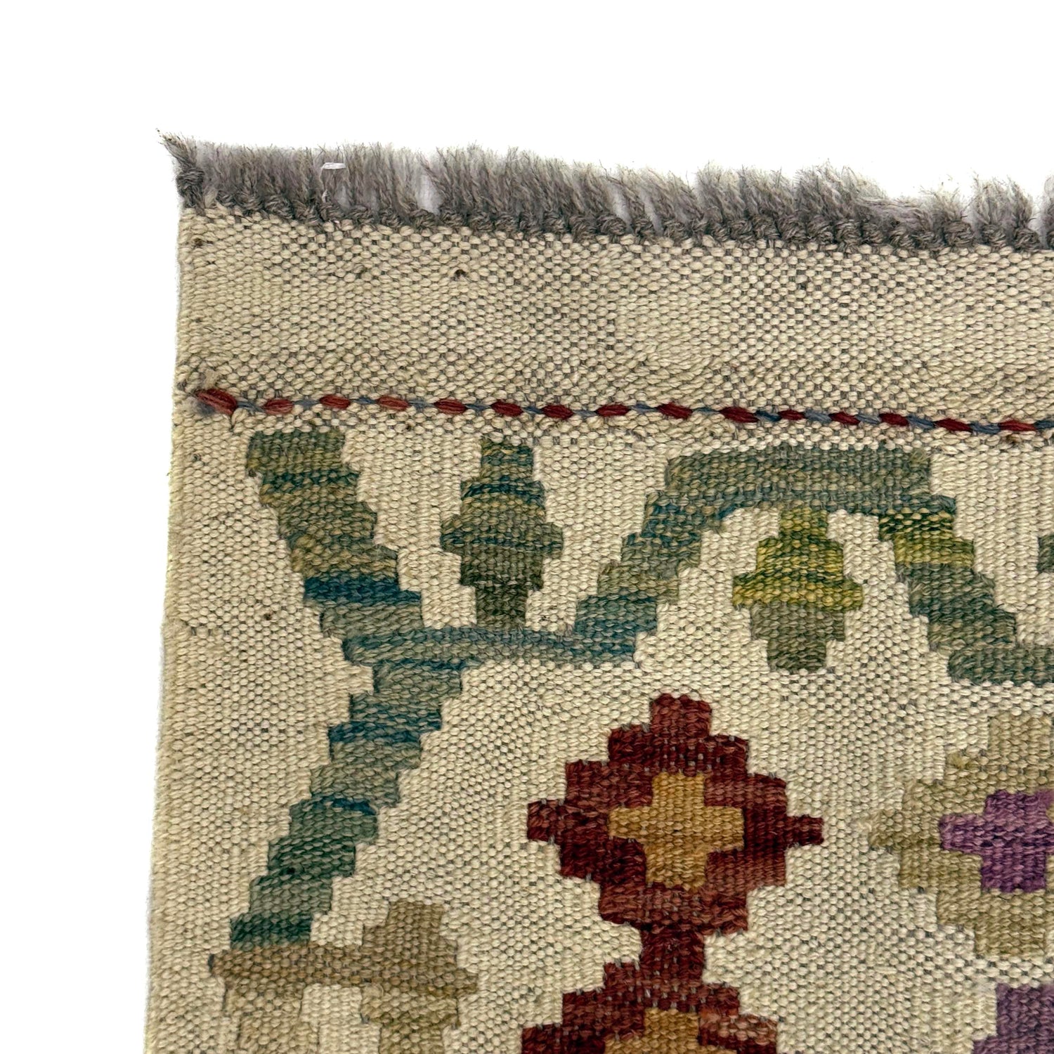 Multi Color ful Flat-Weave Wool Kilim 2' 10" x 4' 2" ft / 86 x 127 cm - No. R38312