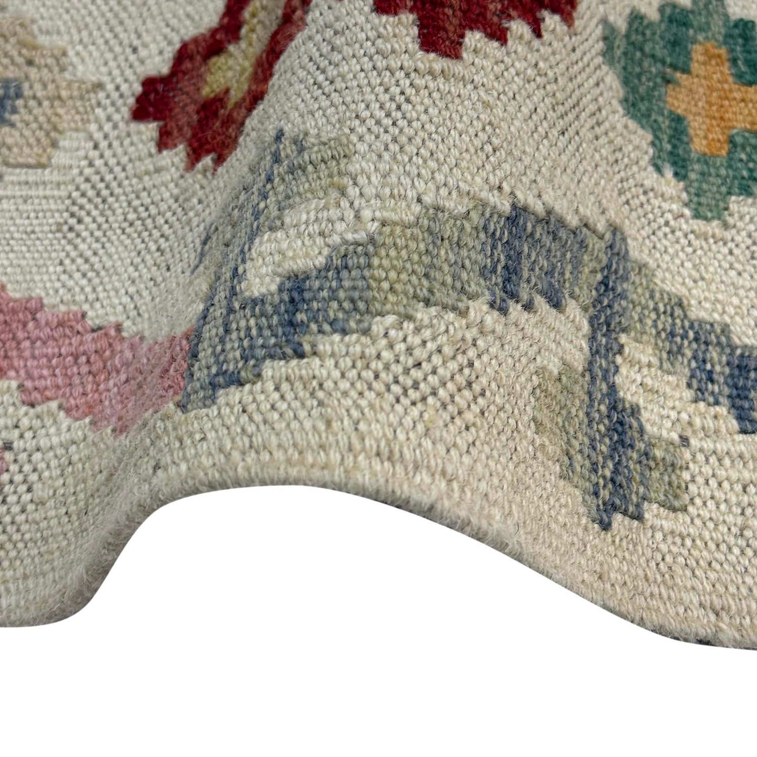 Multi Color ful Flat-Weave Wool Kilim 2' 10" x 4' 2" ft / 86 x 127 cm - No. R38312
