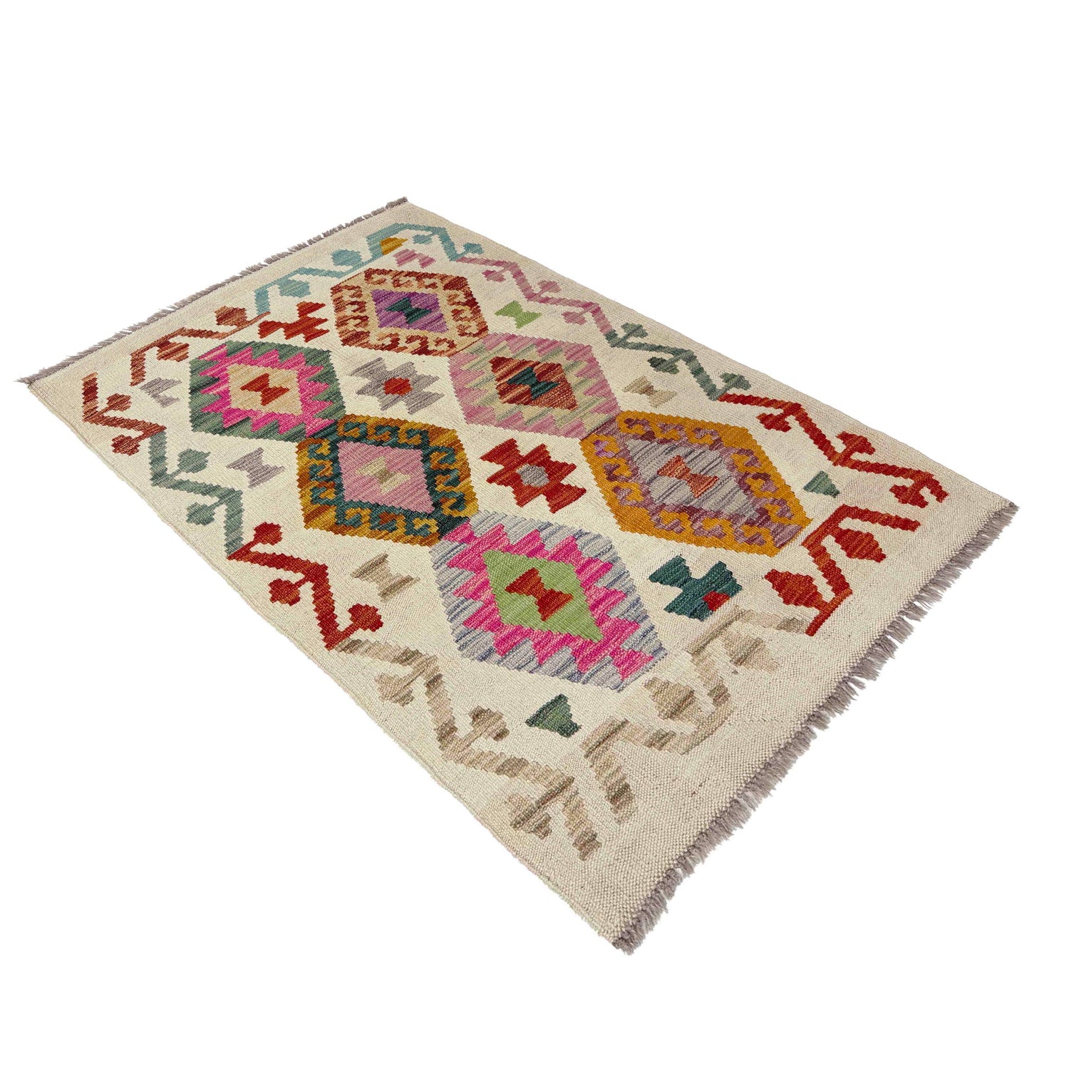 Hand Knotted Flatweave Kilim 2' 7" x 3' 11" ft / 79 x 120 cm - No. R38327