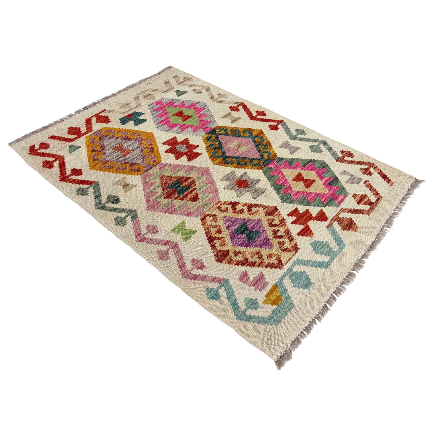 Hand Knotted Flatweave Kilim 2' 7" x 3' 11" ft / 79 x 120 cm - No. R38327