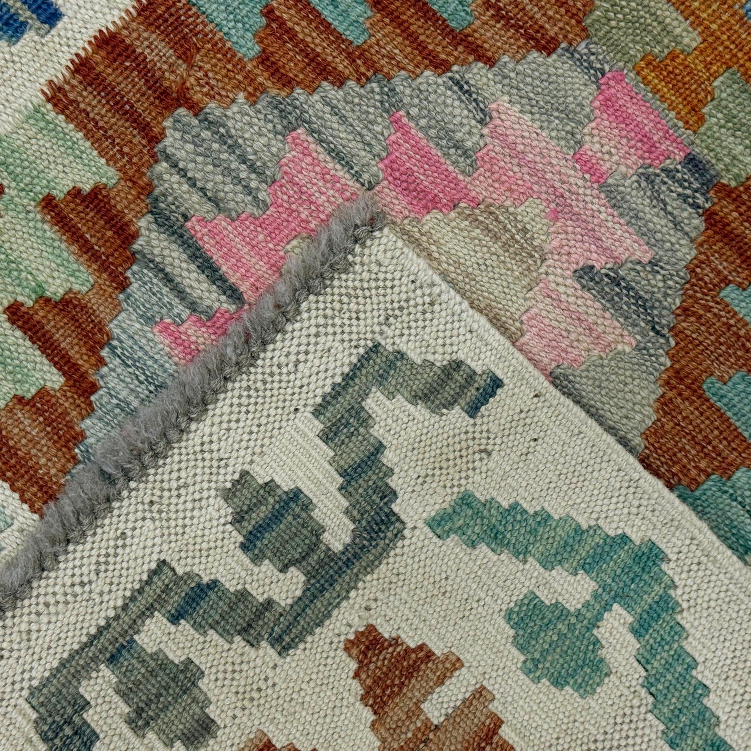 Handmade Afghan Vegetable Kilim 2' 6" x 4' 0" ft / 77 x 123 cm - No. R38328