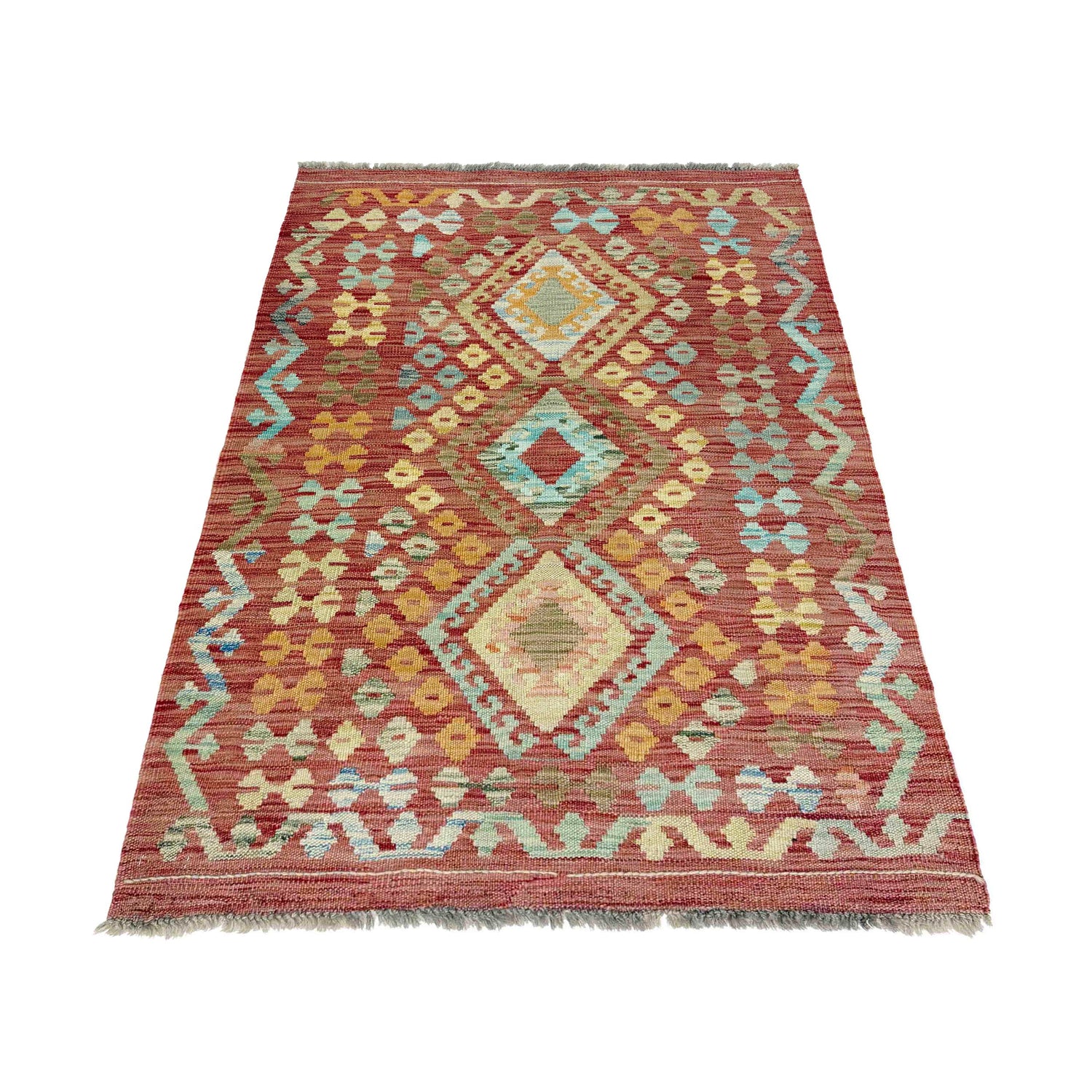 Hand Made Afghan Kilim 2' 8" x 4' 2" ft / 82 x 127 cm - No. R38329