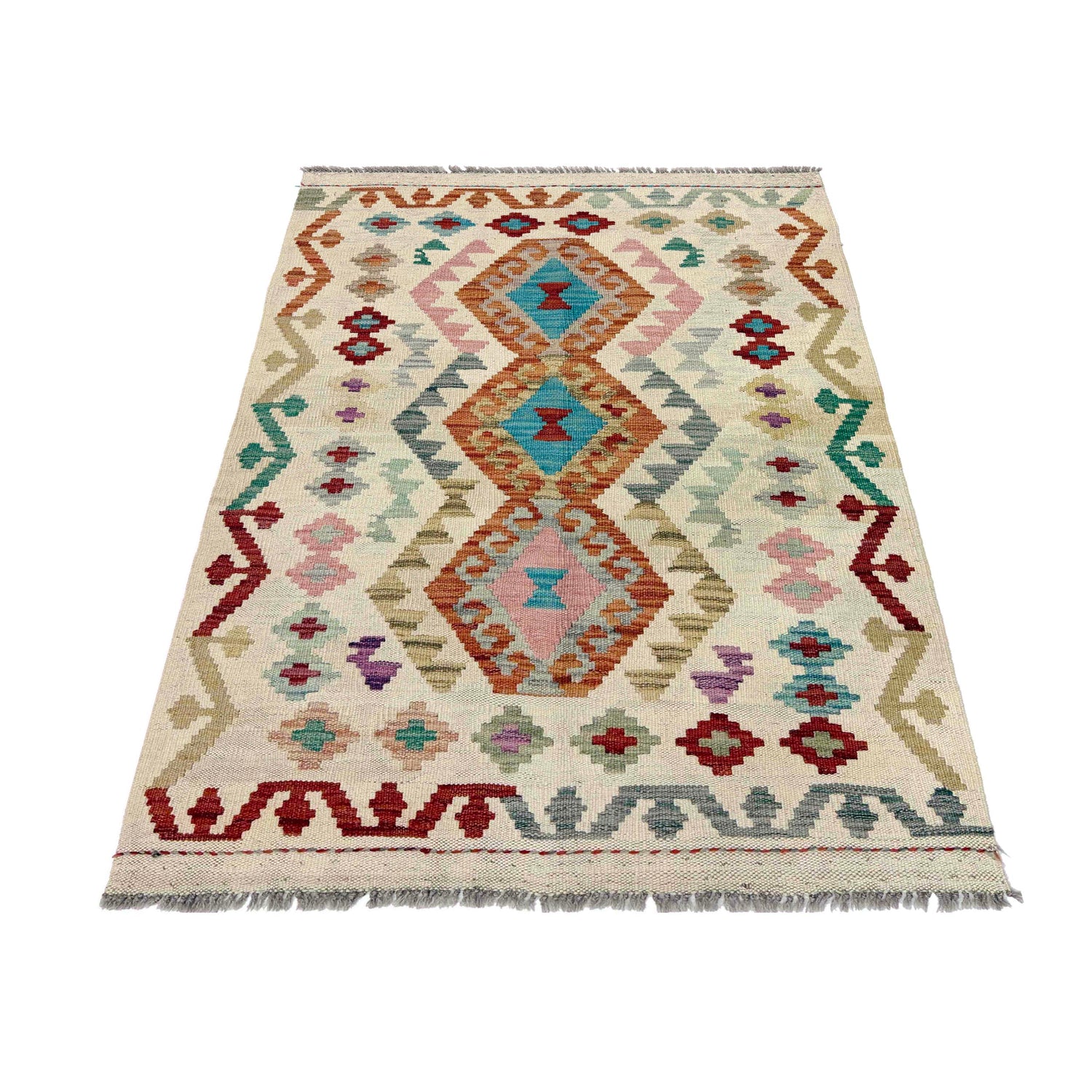 Handmade Vegetable Kilim 2' 9" x 4' 2" ft / 85 x 128 cm - No. R38334
