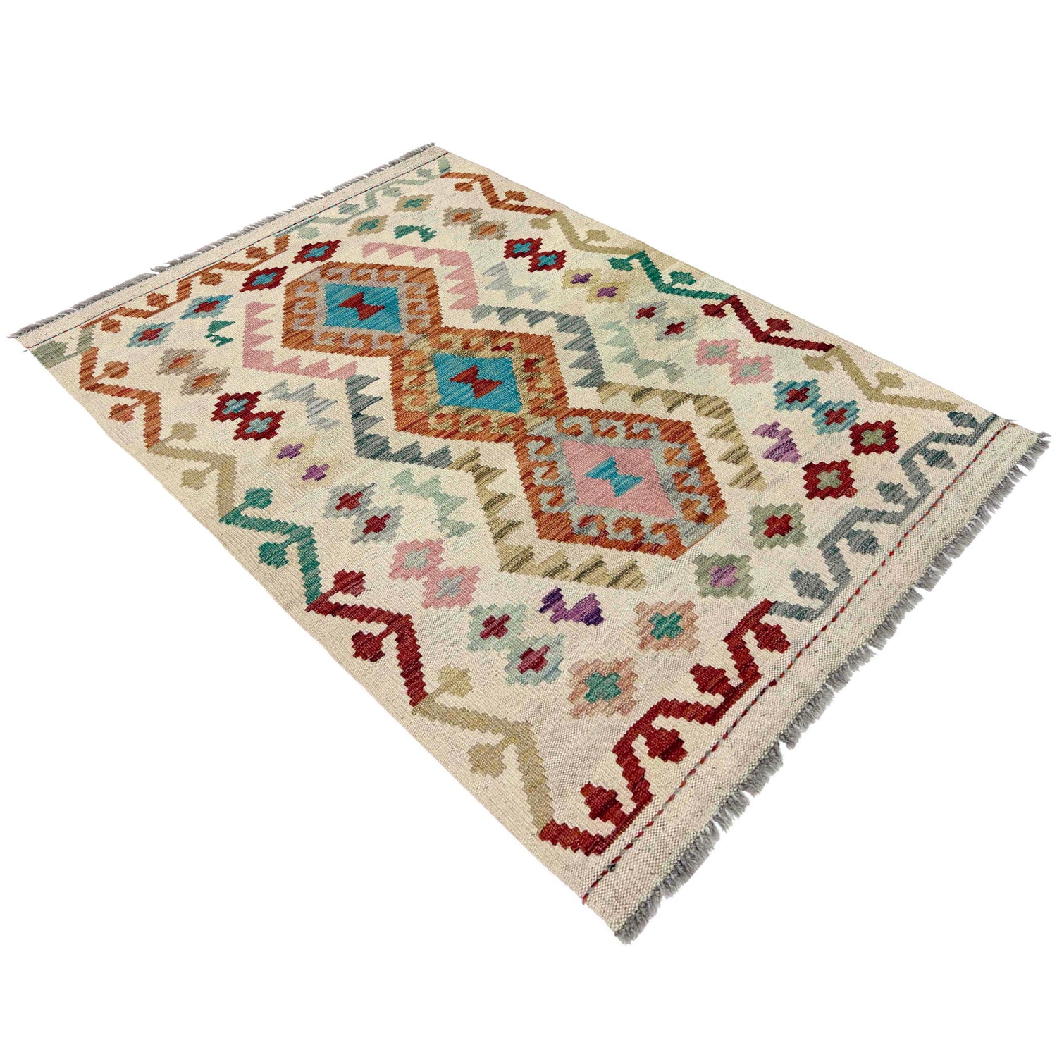 Handmade Vegetable Kilim 2' 9" x 4' 2" ft / 85 x 128 cm - No. R38334