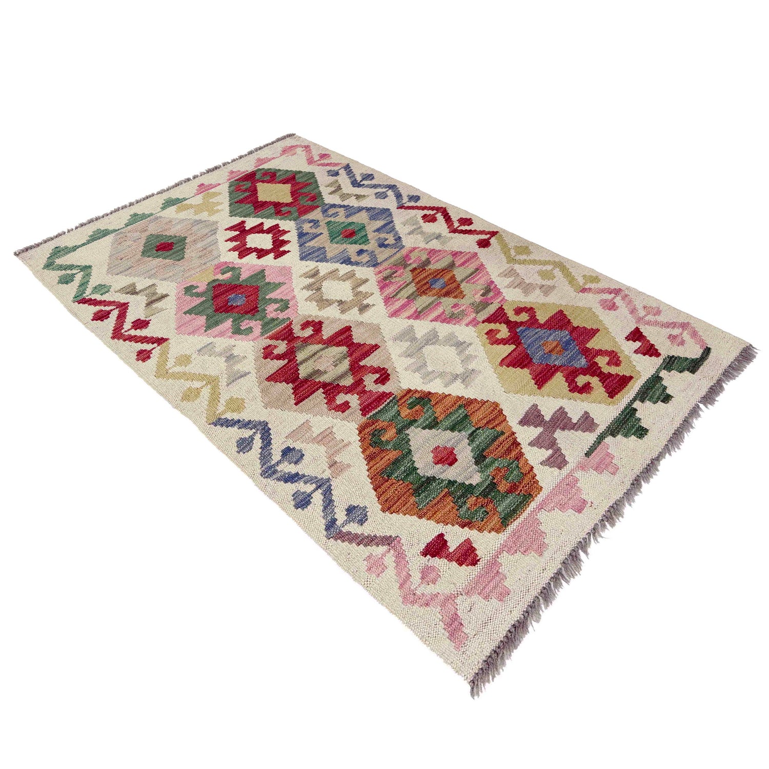 Handmade Vegetable Kilim 2' 7" x 4' 2" ft / 78 x 126 cm - No. R38335